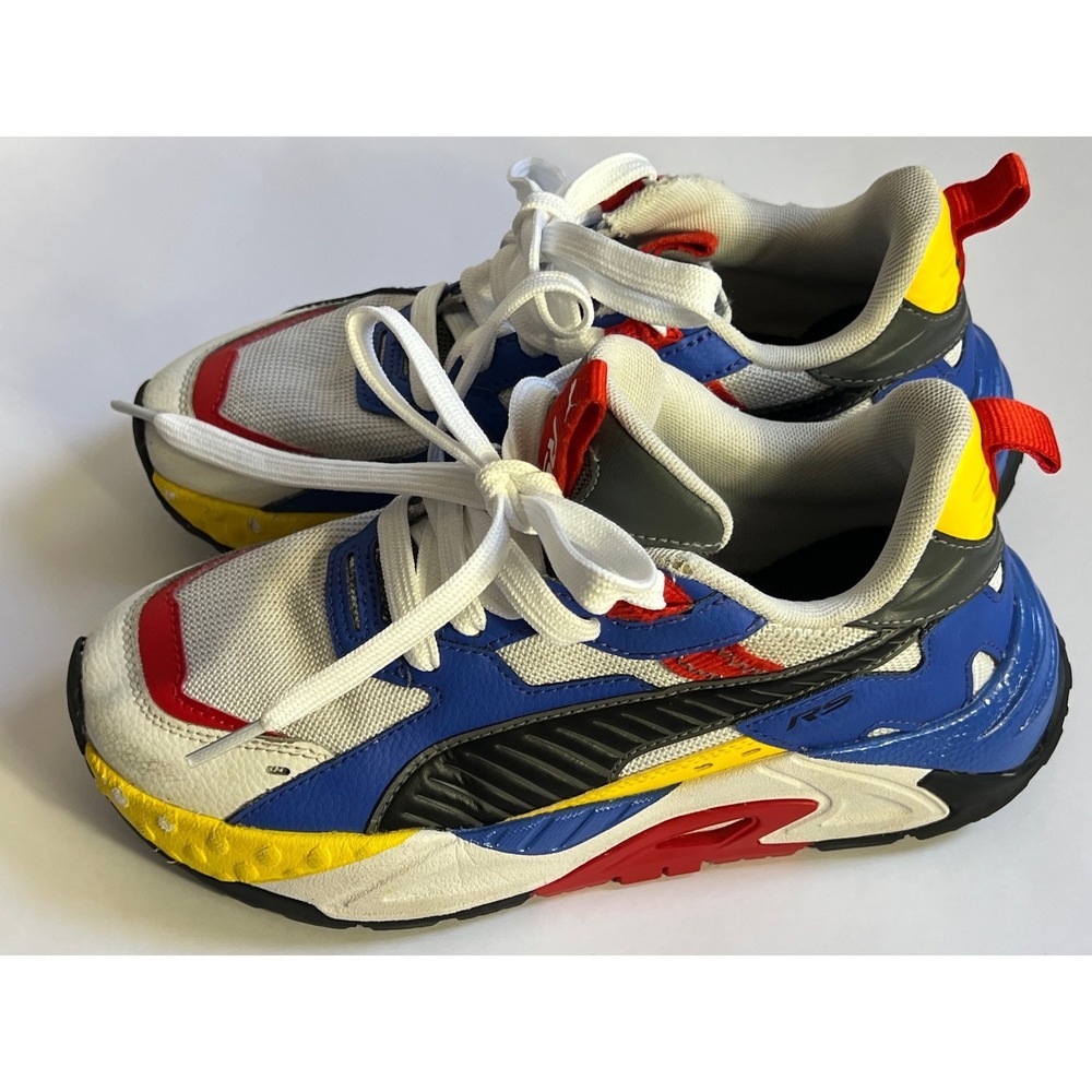 Puma Junior RS-TRCK Primary Sneakers Blue Red Yellow White Size 5Y
